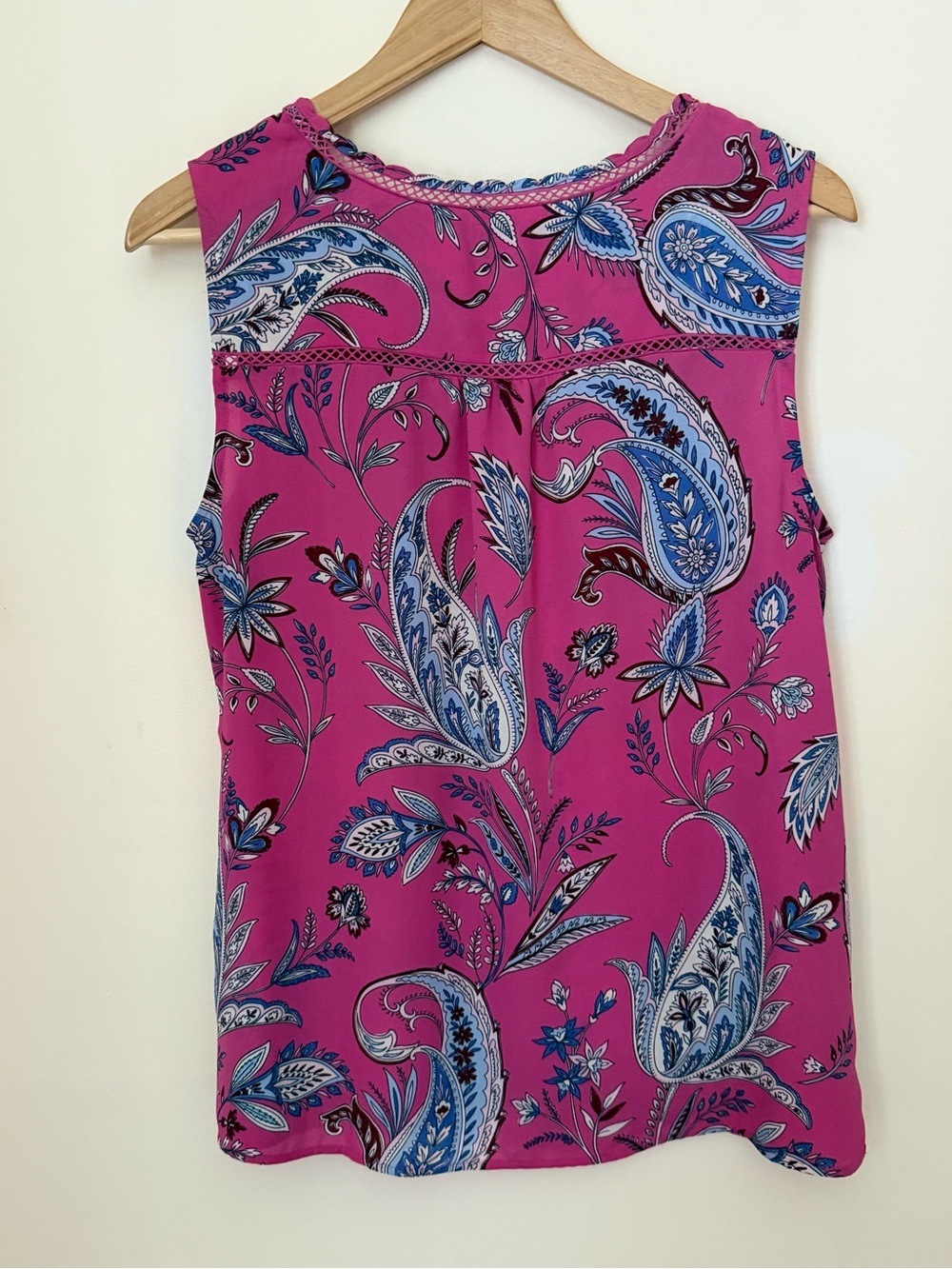 Talbots Fuchsia Paisley Sleeveless Camisole - Picture 2 of 4